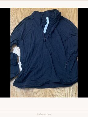Lululemon Black Cropped Quarter-Zip Pullover Size S | Long Sleeve Active |